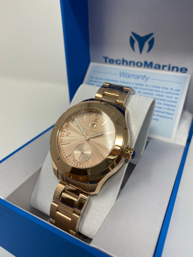 Technomarine Rose Gold 42mm MoonSun Watch - techno305
