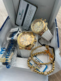 Set Technomarine  Gold and Gold Para pareja + pulsera Gratis