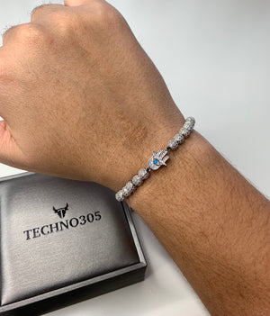 Silver HAMSA FULL DIAMOND - techno305