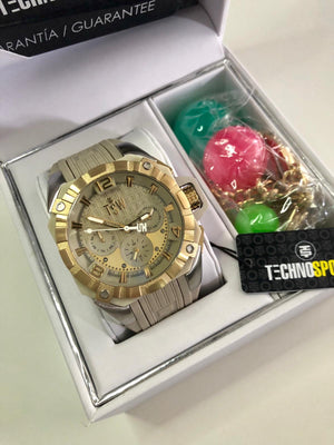 Technosport 40MM Beige Gold-Tone Swiss Movt Watch - techno305