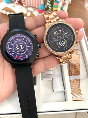 Set Michael Kors Gen 4 Runway 43mm y 41mm  SS Smartwatch + Pulseras Gratis