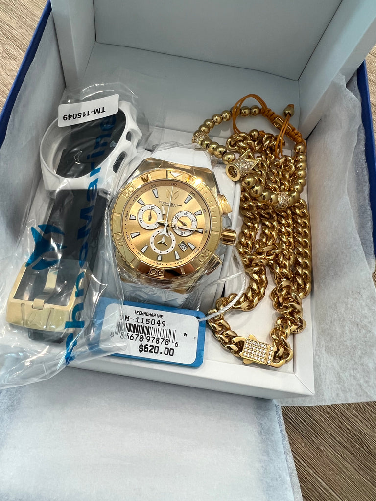 TECHNOMARINE GOLD AND GOLD MAQUINARIA SUIZA techno305