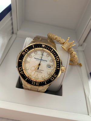 NEW 2019 Technomarine TM-118076 Grand Cruise Blue Reef All Gold AUTOMATIC! NEW - techno305