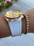 TECHNOMARINE  GOLD AND GOLD MAQUINARIA SUIZA 3 CORREAS + Pulsera Gratis - techno305