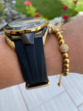 NEW Technomarine  Gold and Black W/ Green  + Pulsera Gratis - techno305