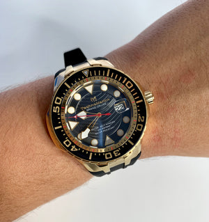 NEW 2019 Technomarine Grand Cruise Blue Reef Gold & Black AUTOMATIC! - techno305