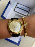 TechnoMarine Manta Gold and Gold Sapphire Crystal + Pulsera Gratis - techno305