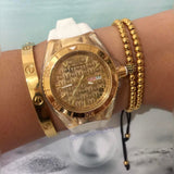 Technomarine Cruise Monogram 40mm Gold Dial Watch + pulsera de llave - techno305