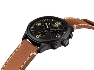 TISSOT CHRONO XL BLACK DIAL BROWN LEATHER MENS - techno305