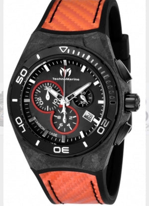 Technomarine Men's TM-116006 Black Carbon Swiss Chronograph New 2017 - techno305