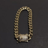 Men Cuban Miami Link Bracelet & Chain Set 14k 12mm *Diamond Clasp - techno305